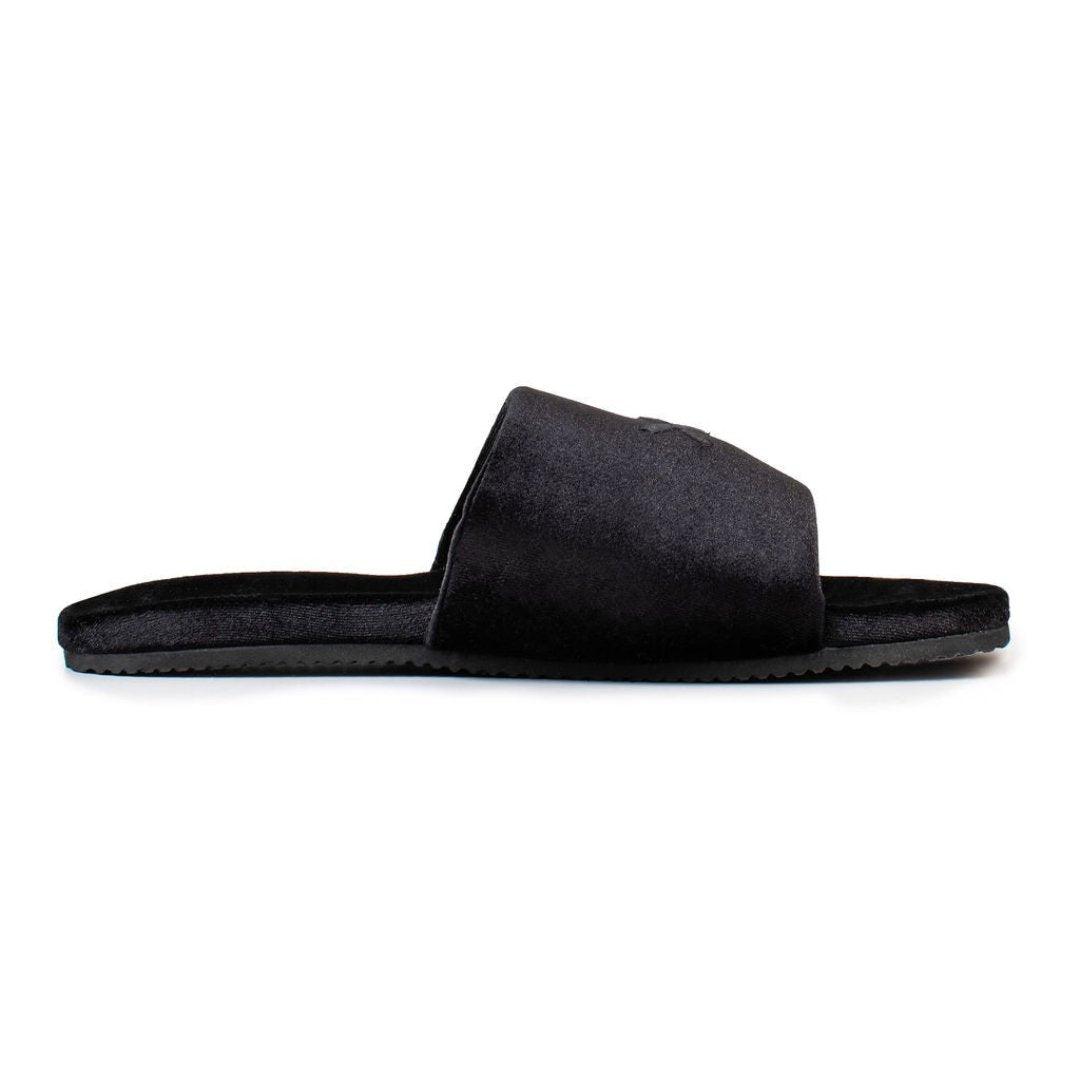 Men's Black Velvet House Slide
