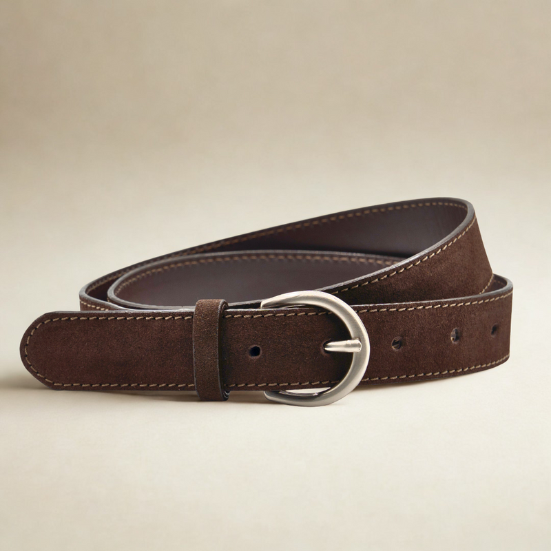 Classic Belt - Dark Brown Suede