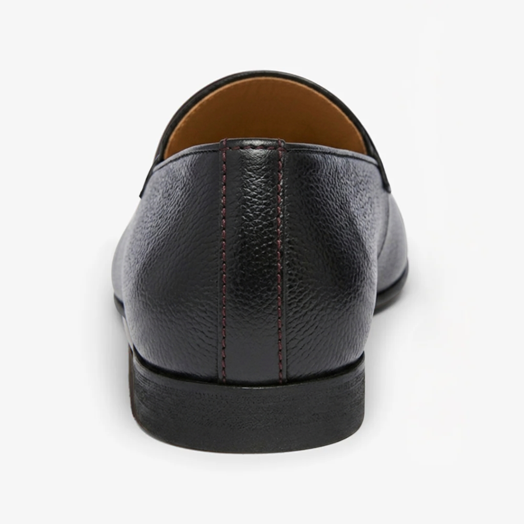 Men's Black Pebbled Leather Milano Loafer