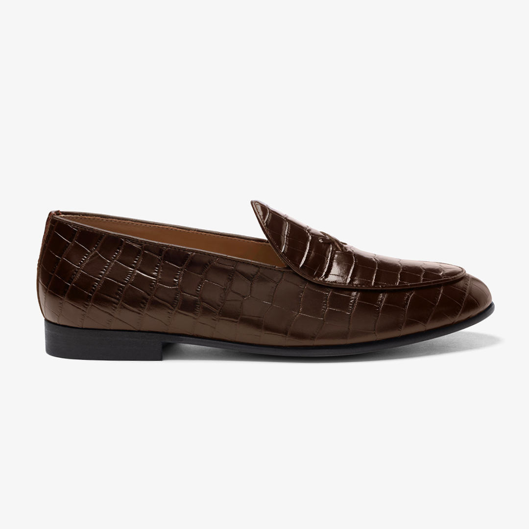 Men's Dark Brown Full Croc Milano Loafer