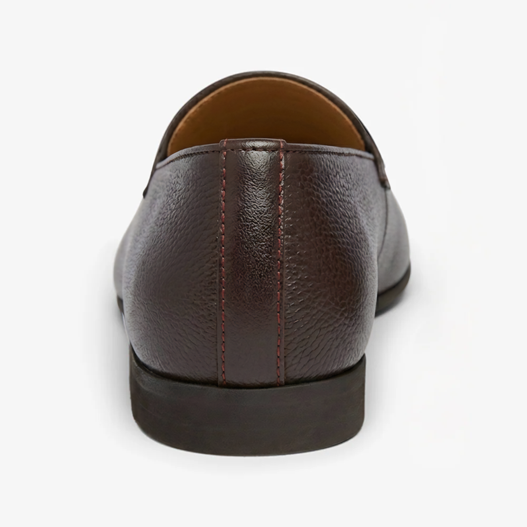 Men's Dark Brown Pebbled Leather Milano Loafer