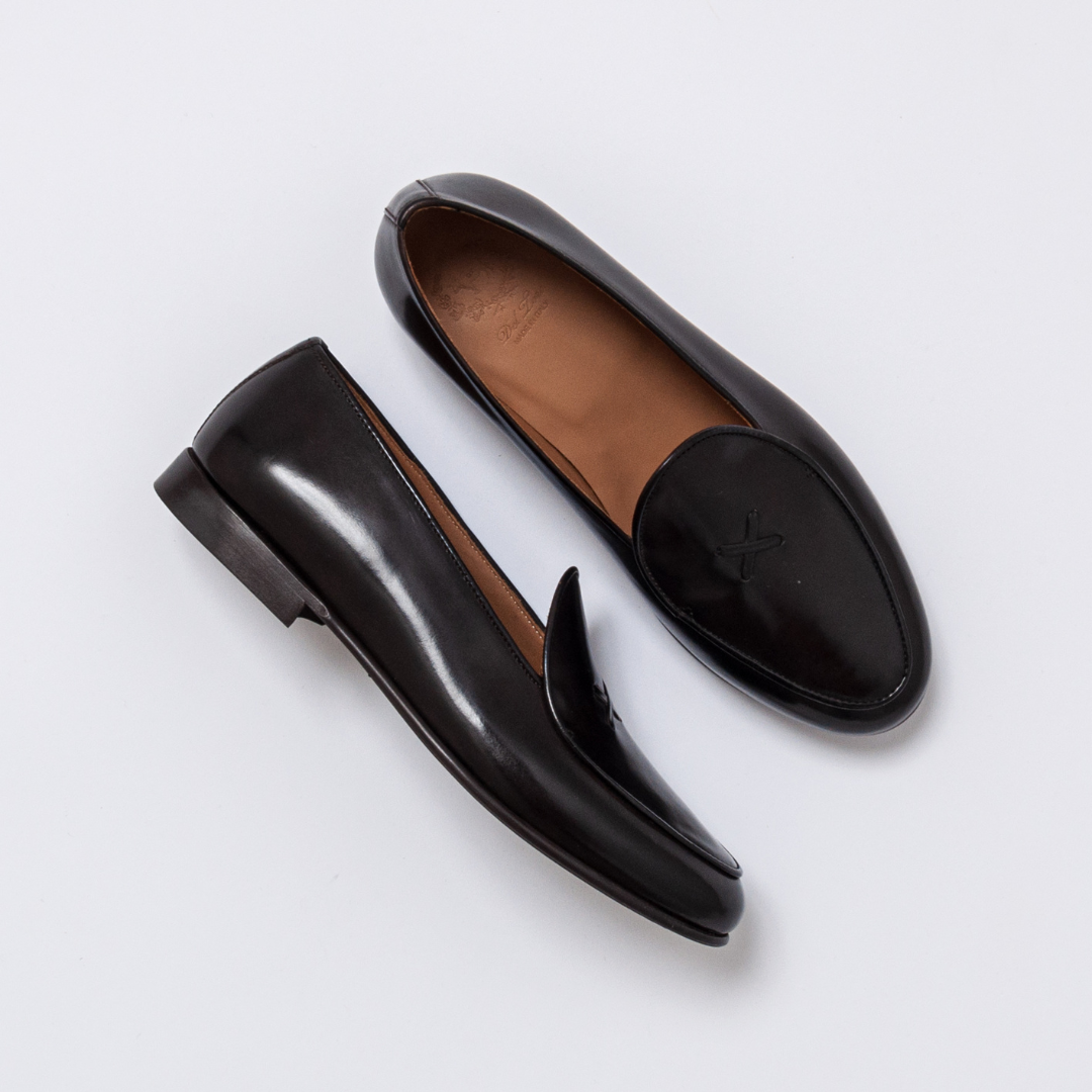 Men's Black Leather Milano Loafer