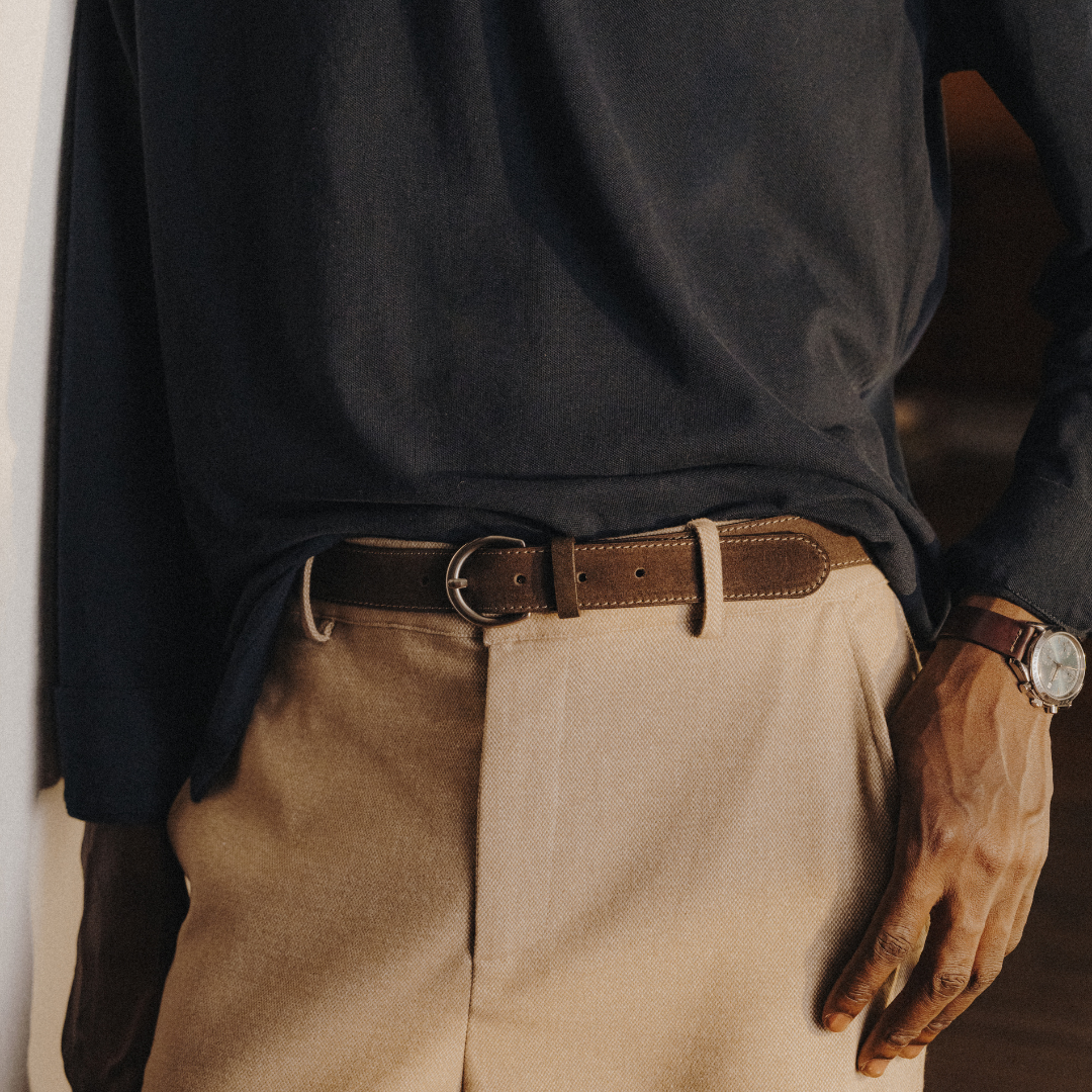 Classic Belt - Dark Brown Suede