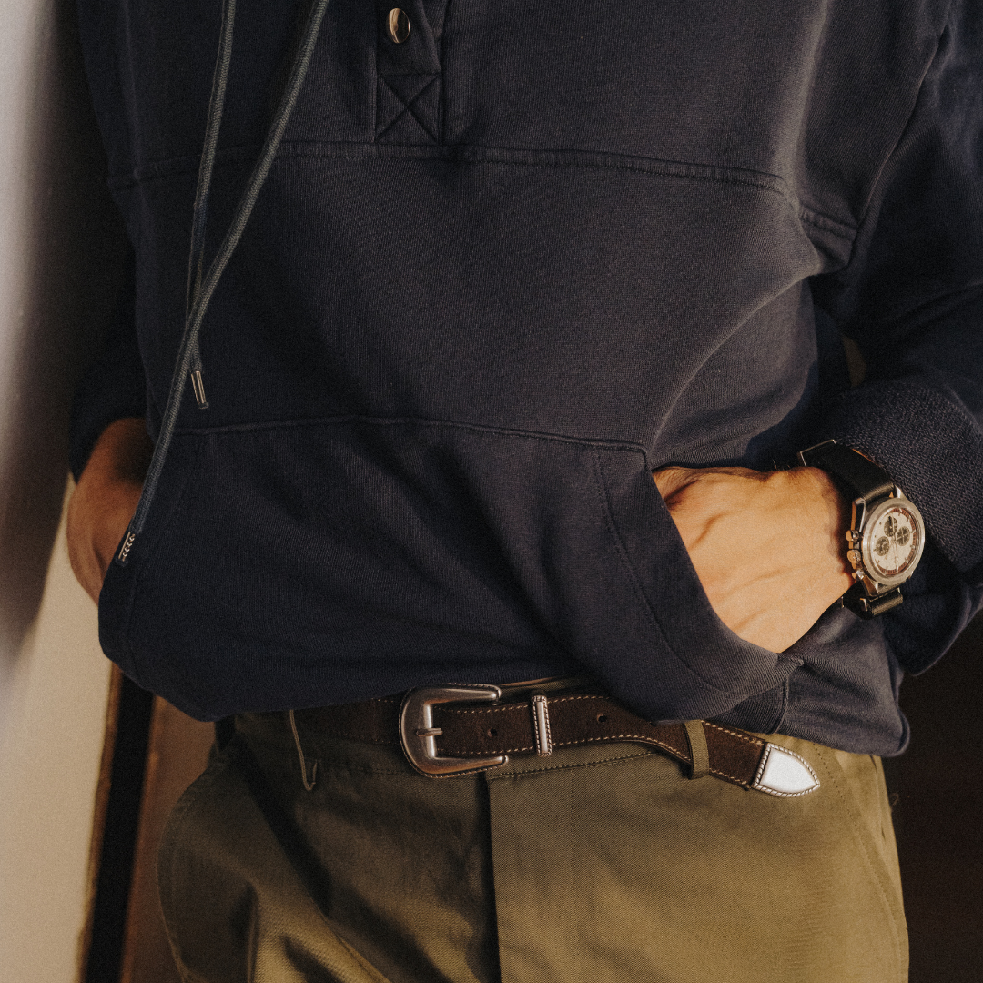 Western Belt - Dark Brown Suede
