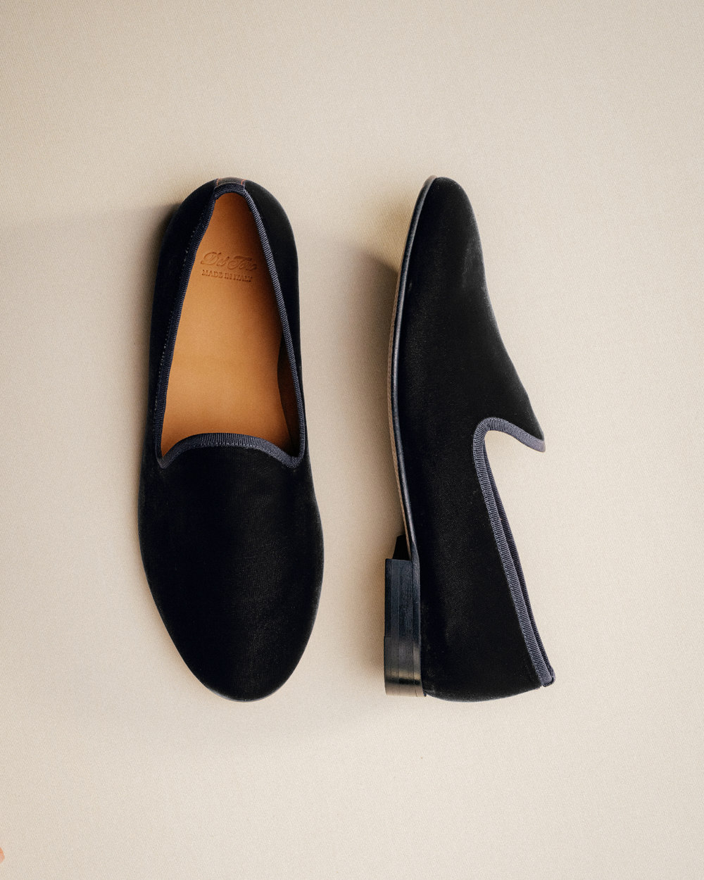 black velvet slippers