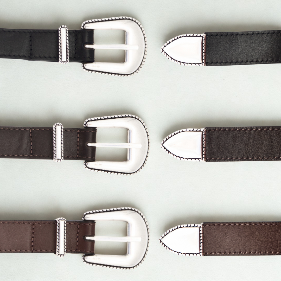 Western Belt - Black Leather
